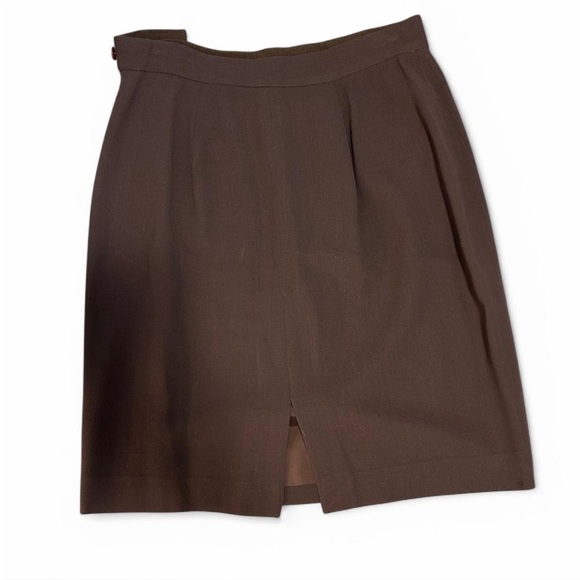 Vintage Giorgio Armani 100% Wool Black Pencil Skirt with Pockets - Picture 3 of 4